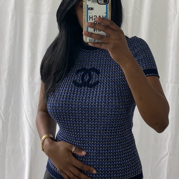 CHANEL | Tops | Chanel 2p Knit Top In 